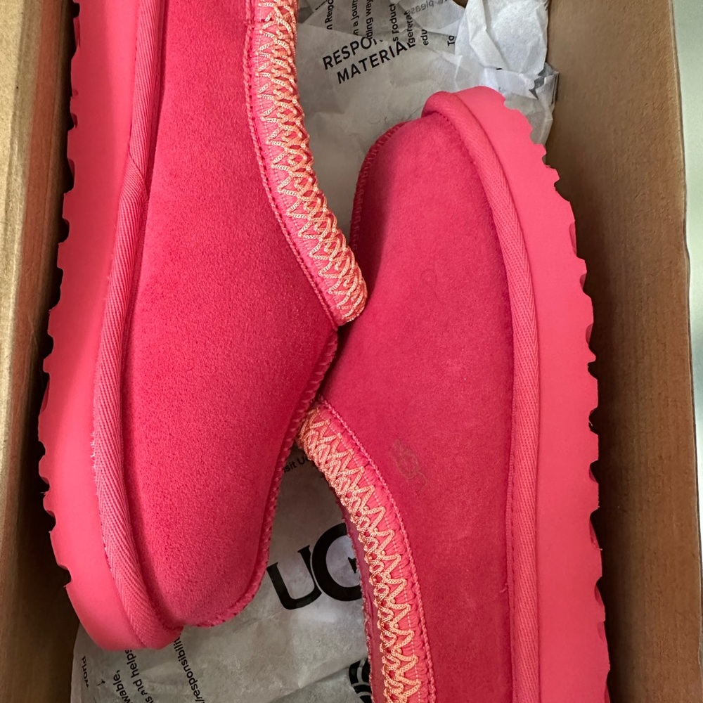 UGG Bright Pink Suede Slip-Ons